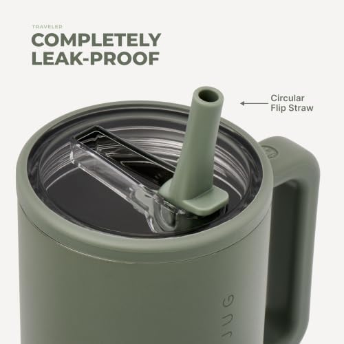 HydroJug Traveler 32oz, Insulated Tumbler with Handle & Straw, Courtyard