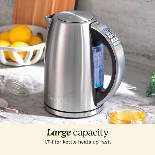 Cuisinart Electric Kettle, 1500W Fast Heating, 6 Temp Presets, 1.7L