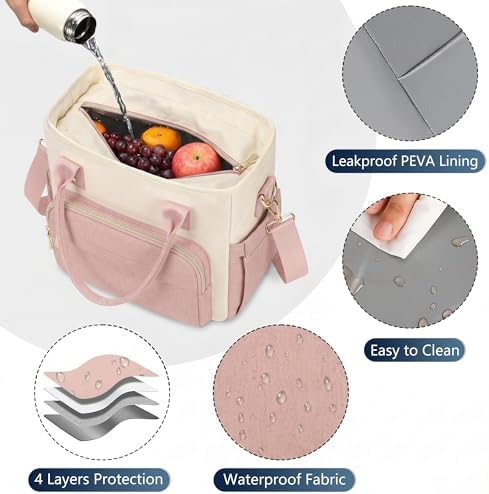MIYCOO Insulated Lunch Bag Women, Large Tote Lunch Box for Work, 18L