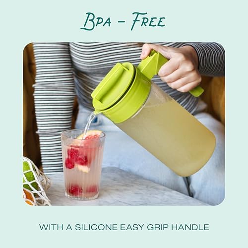 Takeya Patented and Airtight Pitcher Made in the USA, BPA Free, 2 qt, Black (Pack of 2)