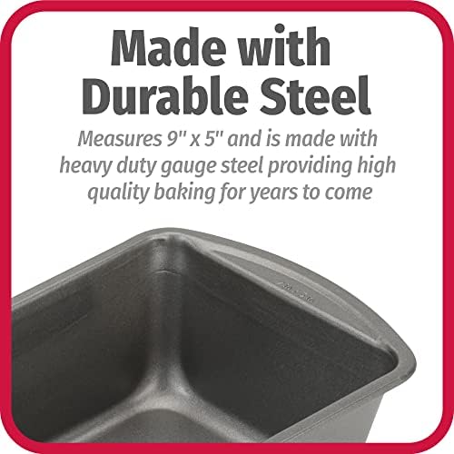 GoodCook Nonstick Loaf Pan 9 x 5-Inch Heavy-Duty Steel Bakeware with Easy-Clean Non-Stick Coating, Oven & Dishwasher Safe Pan for Meatloaf Breads Lasagnas Casseroles & More, Set of 2, Gray (Pack of 6)