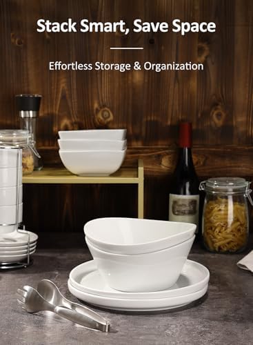 48 oz Porcelain Salad Bowls, Large Serving Bowls for Pasta, Set of 4