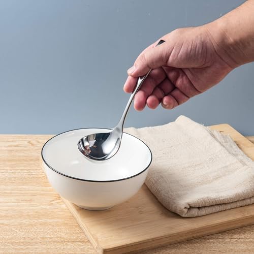 IMEEA 7.6-Inch Small Serving Ladle, 18/10 Stainless Steel Gravy Spoon for Sauce & Dressing