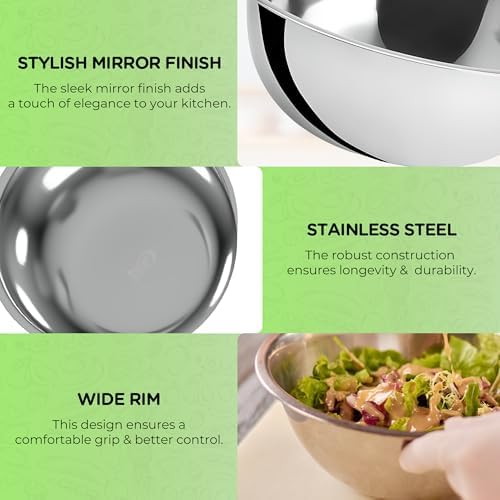 OCS Parts 0.75 Quart Mixing Bowls | Set of 2 | 7-Inch Stainless Steel
