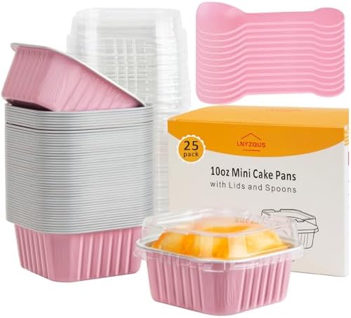 LNYZQUS 10oz Mini Cake Pans with Lids, Small Cinnamon Roll Containers