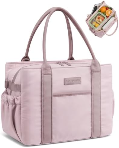 LOVEVOOK Insulated Lunch Bag Women with Triple Compartments & Bottle Holder