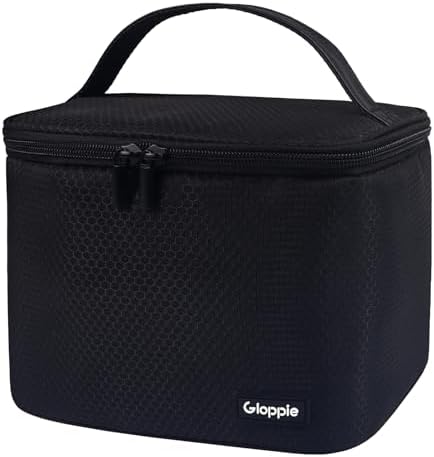 Gloppie Lunch Bag, Insulated Lunch Box for Adults & Kids, Black-M.