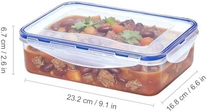 KIGI Plastic Food Storage Containers, Set of 3 (6.8 Cup)