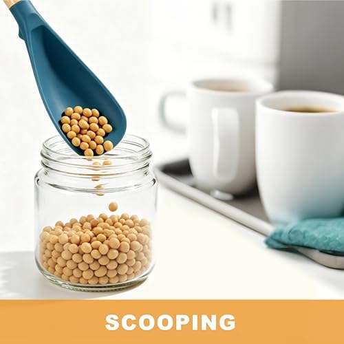 2 Pack Silicone Cooking Spoon for Nonstick Cookware, Silicone Spatula Spoon