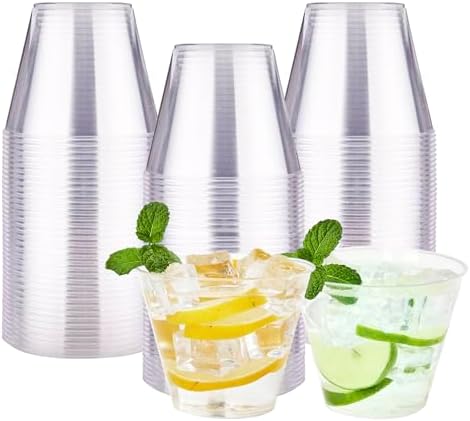 RACETOP 9 oz Clear Disposable Plastic Cups 100 Pack