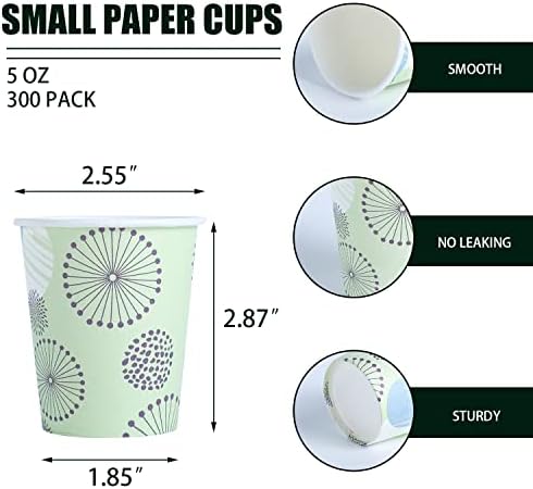 Clawsoff 300 Pack 5 oz Paper Cups Small Disposable Mouthwash Bathroom Cups