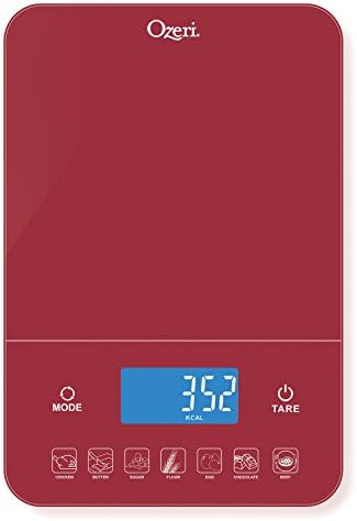 Ozeri Touch III 22 lbs (10 kg) Digital Kitchen Scale, in Tempered Glass
