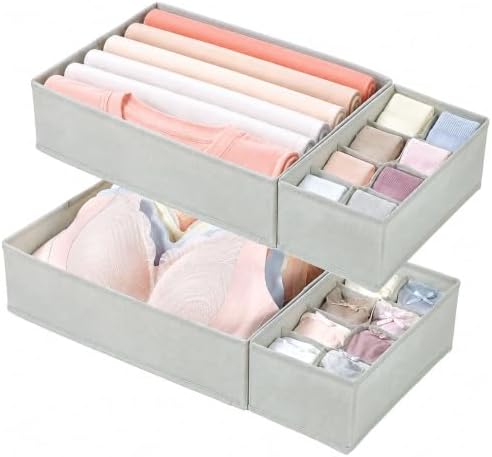 Vtopmart Large Capacity Drawer Organizer, 4 Pack Fabric Storage Bins, 16"