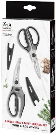 Cangshan 2-Piece Heavy-Duty Shears Set with Guards, Gray, 10300543