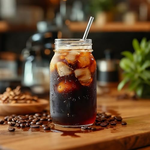 ComSaf Regular Mouth 24 oz Mason Jars 6 Pack, Tall Glass Jars with Lids