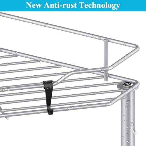 HuggieGems Metal Floor Standing Corner Shower Caddy, Silver, 3 Tier