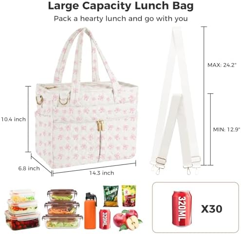 Large lunch bag, Lunch box insulated for women tote bag, Soft Cooler Bag for Work Outdoor Picnic Trips