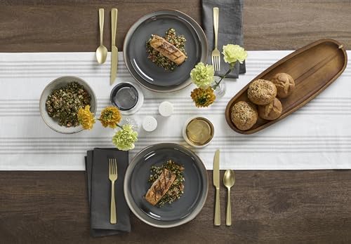 Oneida Organic Shades Gray Stoneware 18-Piece Dinnerware Set for 6
