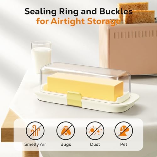 Pisol Butter Dish Airtight with Lid and Lock for 1 Stick Butter