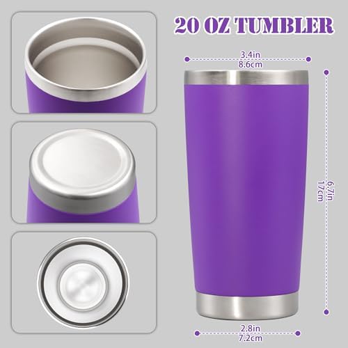 20 oz Tumbler Insulated Tumblers Stainless Steel Coffee Mug,Purple 1PCS