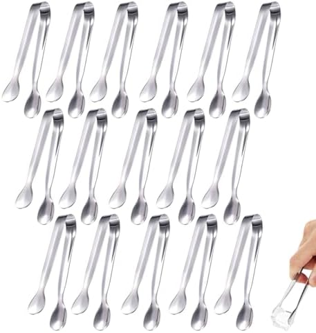 16 Pack Mini Sugar Tongs Stainless Steel Mini Serving Tongs Appetizer Tongs for Candy Buffet, Tea Party, Wedding Ice Tongs for Small Foods, Ice Cubes, Canapés