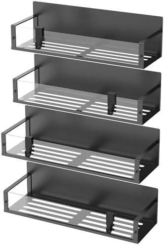 HuggieGems Metal Magnetic Spice Rack for Refrigerator Clear, 4 Pack