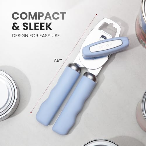 Zulay Kitchen Manual Can Opener Heavy Duty Patented Stainless Steel, Sky