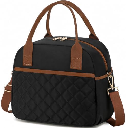 BTOOP Lunch Box for Women, Quilted Insulated Lunch Bag with Shoulder Strap