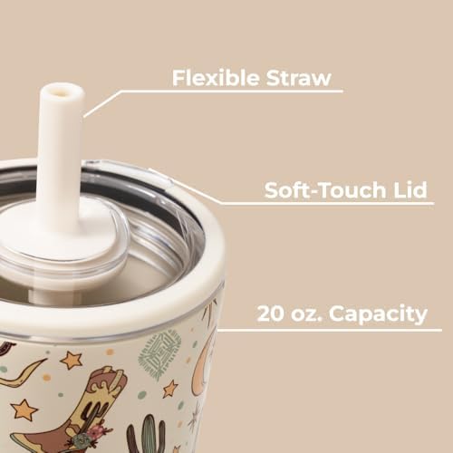HydroJug Everyday Tumbler 20 oz, Ceramic-Lined Straw Cup, Rodeo