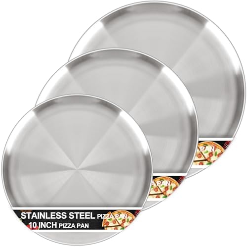 Pizza Pan for Oven, 3PCS Stainless Steel Pizza Pans(13.5 & 12 & 10 Inch)