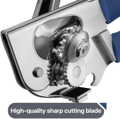 UHIYEE Commercial Can Opener Heavy Duty, Hand Crank for Large Cans, Blue