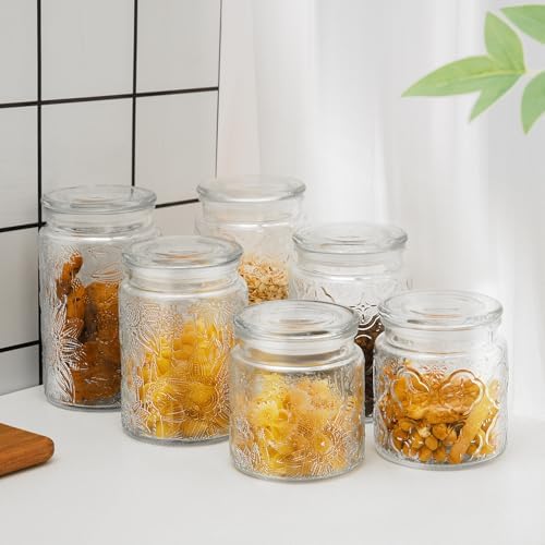 Adodeen Glass Storage Containers With Lids, Glass Jars With Lids, 32OZ