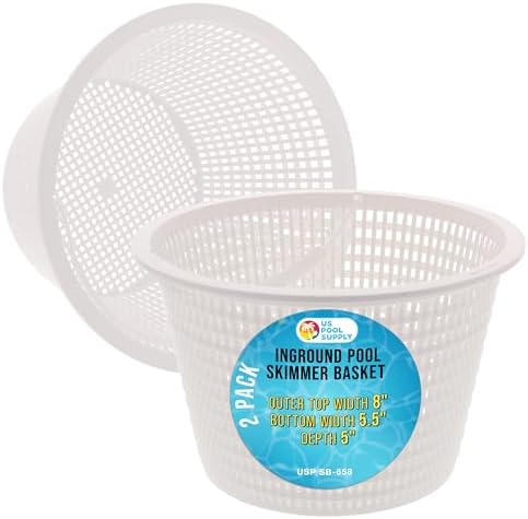 U.S. Pool Supply Swimming Pool Plastic Skimmer Replacement Basket, Set of 2