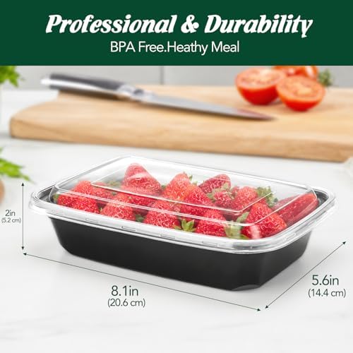 Glotoch Express Meal Prep Containers with Lids 32oz 100 Pack (200 Piece)