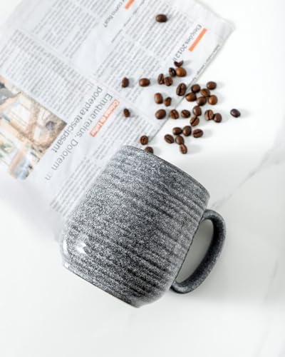 Hasense Large Coffee Mug, 20 oz Porcelain Coffee Cup with Big Handle Easy to Hold, Big Coffee Mug for Latte Coffee Tea Soup as Friend Gifts, Dishwasher and Microwave Safe, 1 PCS (Dark Grey)