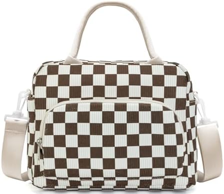 GASSDA Lunch Box for Women Insulated Lunch Bag Women Adult Cute Lunch Bags Reusable Lunchbox Cooler Tote Bag for Work Picnic (White-Coffee)