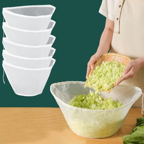 6PCS Reusable Cheese Cloth Bags for Straining - Reusable Straining Bags for Nut Milk, Soy Milk, Dumpling Fillings, and More (B-6PCS)