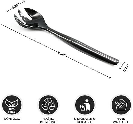 Party Essentials Disposable Heavy Duty Plastic Serving Utensils for Buffets Events Parties, 9-Count 10" Forks, Black