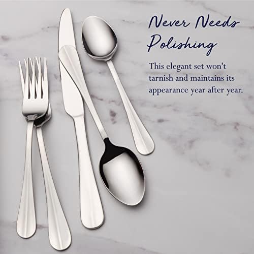 Pfaltzgraff Everyday Simplicity 53-Piece Stainless Steel Flatware Set, Service for 8 (Pack of 2)