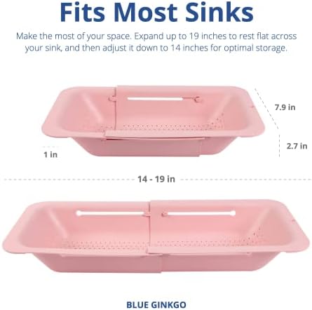 Blue Ginkgo Over Sink Colander, Extendable Kitchen Strainer, Pink