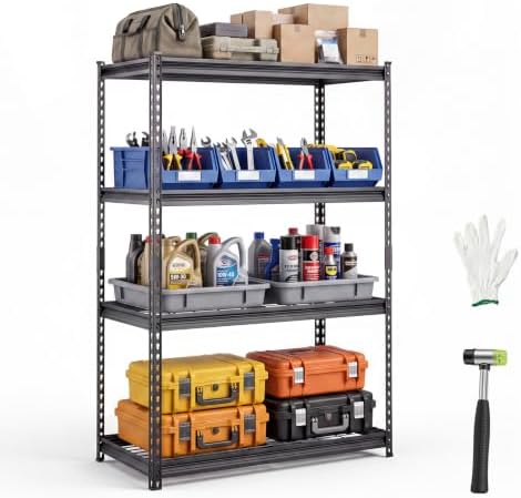 VEVOR Storage Shelves, 4-Tier 2400 lbs Garage Shelving 40 x 20 x 60 in