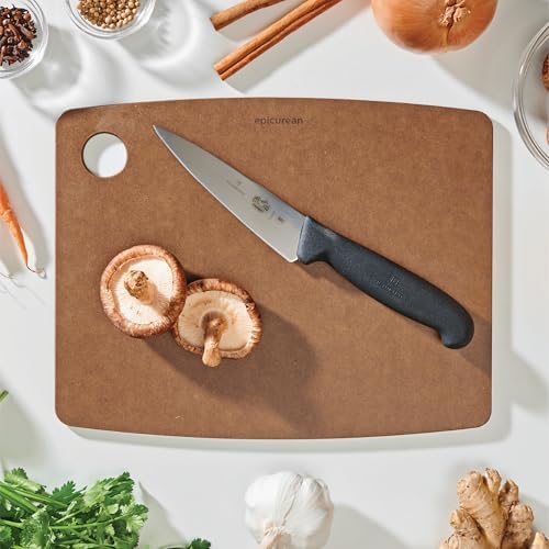 Epicurean Kitchen Series 14.5" × 11.25" Cutting Board, Non-Toxic, Dishwasher Safe, Made in the USA, Nutmeg