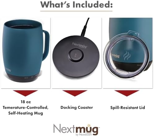 Nextmug Plus - Temperature-Controlled, Self-Heating Coffee Mug