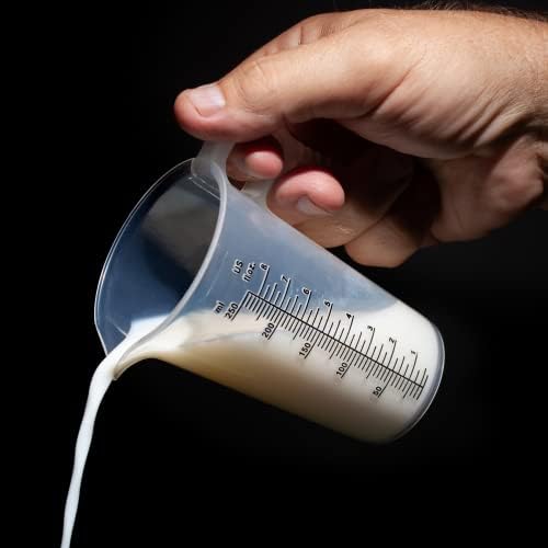 8oz 1 Cup Measure Pitcher with Convenient Conversion Chart– Food Grade - Great for Cooking, Home Hobbies, Aquariums, Pet Additives, Medical and Lab Chemicals with High Chemical Resistance by Turnah
