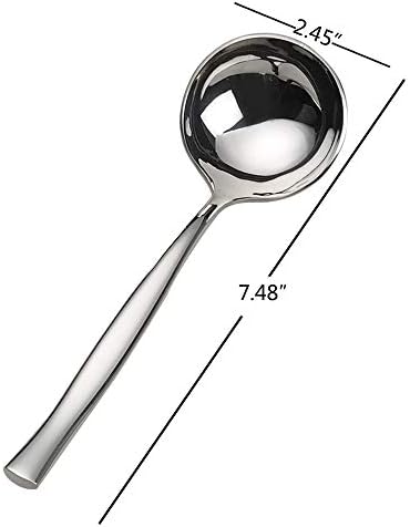 Idotry 2-Piece Stainless Steel Gravy Soup Spoon, Small Gravy Ladle Soup