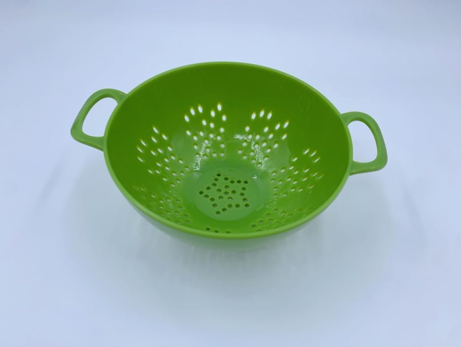 Heavy Duty 6 Inch Mini Food Colander, Dishwasher Safe with Double Handles for Fruit Vegetable BPA Free (Green)