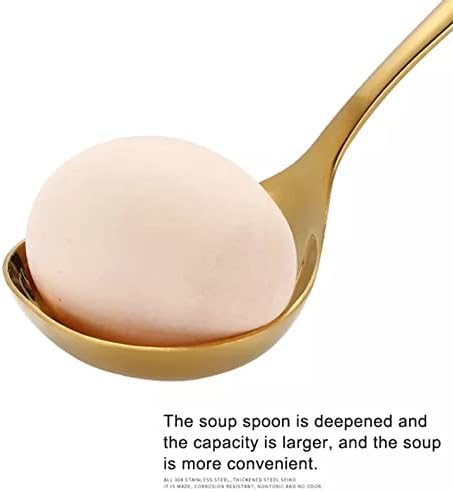 Comicfs 2 Pack Gold Gravy Ladle, SUS 304 Stainless Steel Soup Ladle, Small Soup Ladle, Sauce Ladles, Small Serving Ladles for Stirring, Mirror finished Soup Spoon and Dishwasher Safe 8-Inch (Gold)