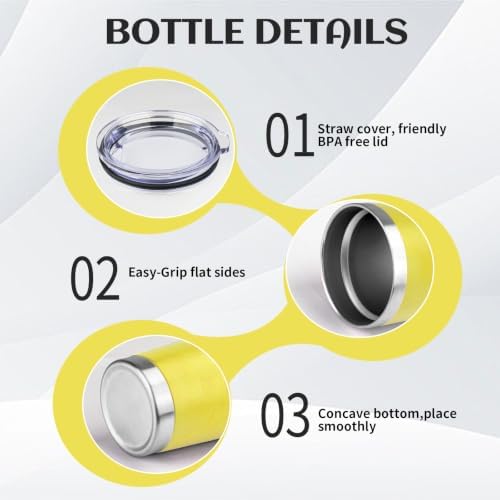 StarSpeed 20oz Stainless Steel Travel Coffee Tumbler,Yellow