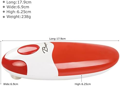 Kitchen Automatic Safety Cordless One Tin Touch Electric Can Opener&Bangrui Professional Electric Can Opener.One-touch switch .Smooth can edge.Being friendly to left-hander and arthritics! (Red)