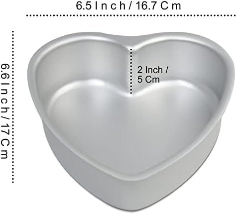 Heart Shaped Cake Pans, 6 x 2 Inch, Set of 2, Aluminum